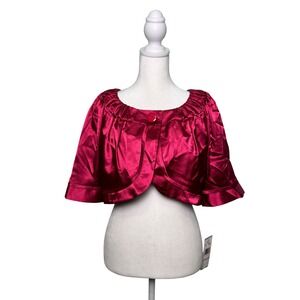 Nine West Bolero Suit Jacket Pink Size 6 Y2K Cropped Shinny Coquette Vintage NWT